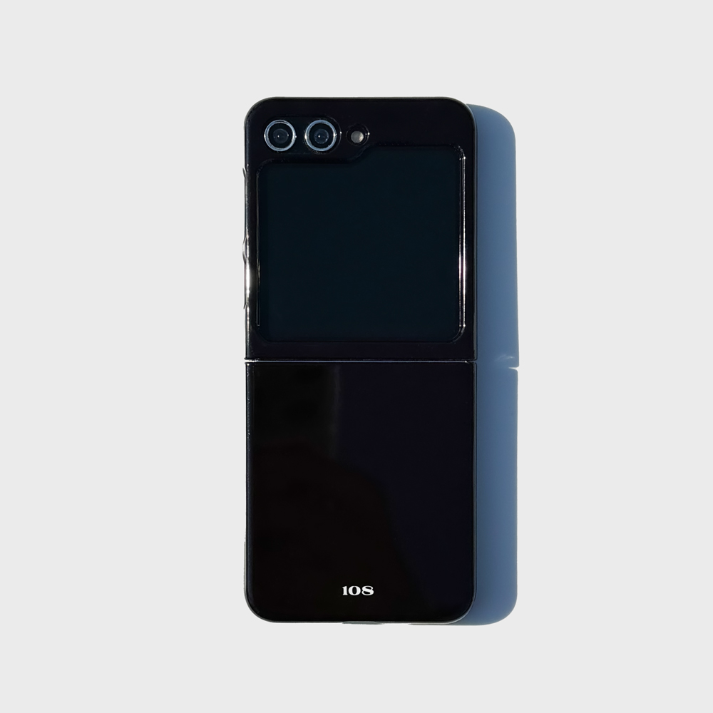 108seoul[Galaxy Z Flip] 108 LUNA BLACK (glossy-slim-hard)